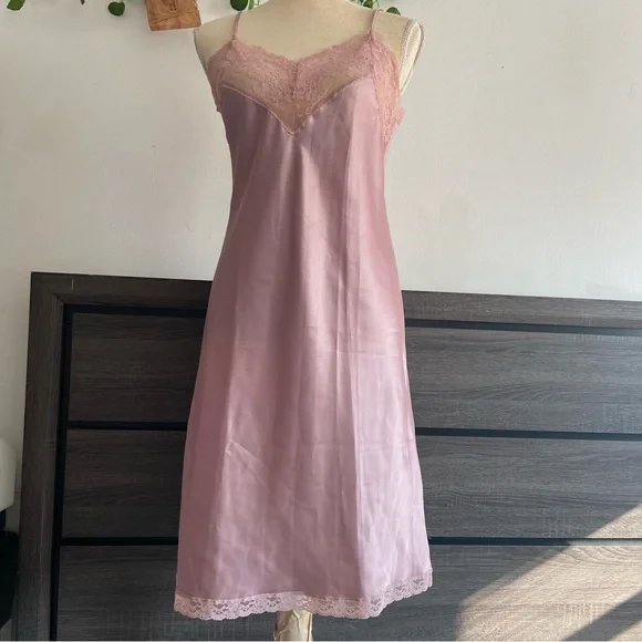 knee length dresses for ladies Dani Slip Dress, in Light Pink Luxe Satin, Size: 2XL | Show Me Your Mumu main image 0
